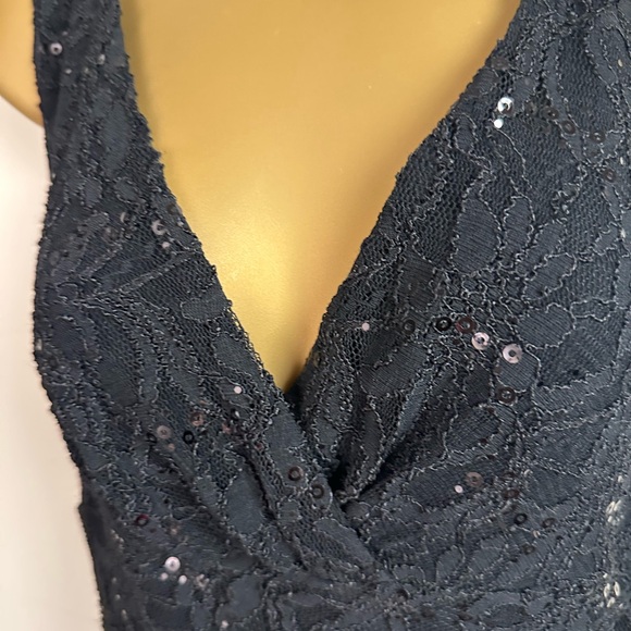 Lauren Ralph Lauren Evening Black Vintage ShimmerSequin Floral Textured Dress 6P - Picture 9 of 16